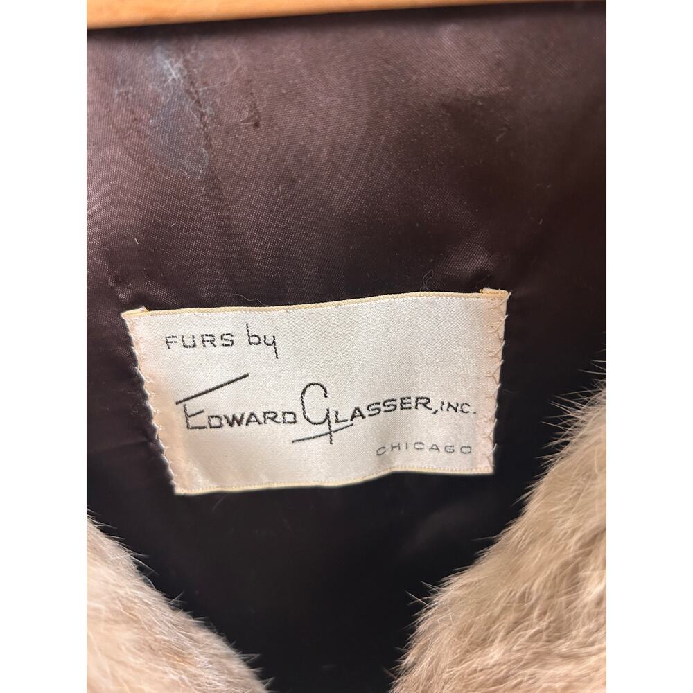 Vintage Edward Glasser Rabbit Fur Coat | Belted Mid-Length | Classic Beige | S - Picture 13 of 16